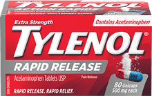 Load image into Gallery viewer, Tylenol Extra Strength Rapid Release Acetaminophen - 80 gelcaps x 500 mg each