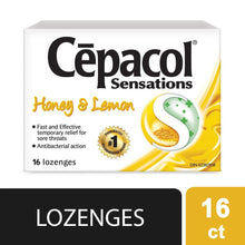Load image into Gallery viewer, Cepacol Sensations Honey & Lemon Lozenges - 16 lozenges