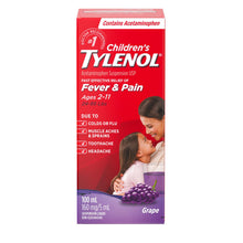 Load image into Gallery viewer, Tylenol Children's Acetaminophen Suspension Liquid, Grape Flavour - 100ml
