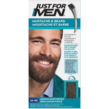 Load image into Gallery viewer, Just For Men Mustache & Beard, Medium-Dark Brown M-40 - single application kit