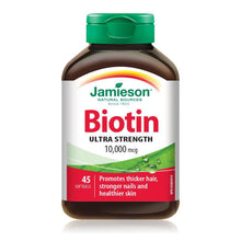 Load image into Gallery viewer, Jamieson Biotin Ultra Strength, 10000 mcg - 45 softgels