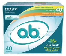 Load image into Gallery viewer, OB Multipack Tampons - 18 regular, 12 super, 10 super plus