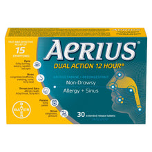 Load image into Gallery viewer, Aerius Dual Action 12-Hour Non-Drowsy Allergy - 30 tablets