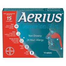Load image into Gallery viewer, Aerius Non-Drowsy 24-Hour Allergy Relief Tablets - 10 tablets
