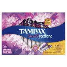 Load image into Gallery viewer, Tampax Pocket Radiant Regular Absorbency Tampons, Unscented - 32 tampons