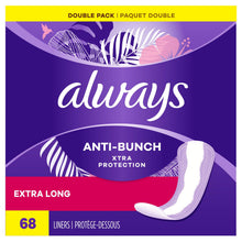 Load image into Gallery viewer, Always Daily Liners Xtra Protection, Extra Long Pads, Unscented - 68 liners