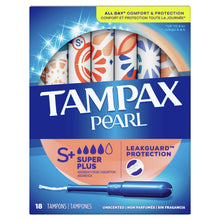 Load image into Gallery viewer, Tampax Pearl Super Plus Absorbency Tampons, Unscented - 18 tampons