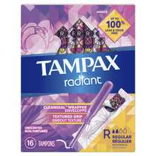 Load image into Gallery viewer, Tampax Radiant Regular Absorbency Tampons, Unscented - 16 tampons