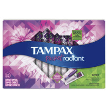 Load image into Gallery viewer, Tampax Pocket Radiant Super Absorbency Tampons, Unscented - 32 tampons