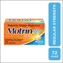 Load image into Gallery viewer, Motrin Regular Strength Liquid Gels - 72 liquid gels