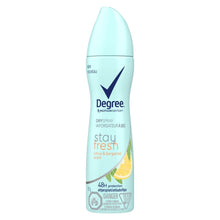 Load image into Gallery viewer, Degree Women Motion Sense Dry Spray, Stay Fresh, Citrus & Bergamot - 107 g
