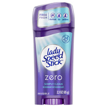 Load image into Gallery viewer, Lady Speed Stick Zero Deodorant, Simply Clean - 65 g