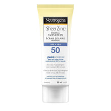 Load image into Gallery viewer, Neutrogena SheerZinc Face Mineral Sunscreen Lotion, Purescreen, SPF 50 - 88 mL