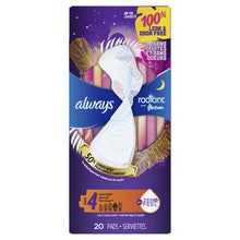 Load image into Gallery viewer, Always Radiant with FlexFoam Size 4, Overnight Pads with Wings, Light, Clean Scent - 20 pads