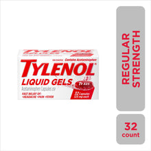 Load image into Gallery viewer, Tylenol Regular Strength Acetaminophen Liquid Gels - 32 liquid gels x 325 mg