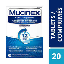 Load image into Gallery viewer, Mucinex Expectorant for Chest Congestion - 20 tablets