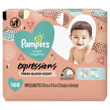 Load image into Gallery viewer, Pampers Expressions Wipes, Fresh Bloom Scent - 168 wipes