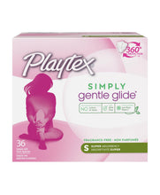 Load image into Gallery viewer, Playtex Simply Gentle Glide, Super Absorbency Tampons, Unscented - 36 tampons
