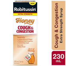 Load image into Gallery viewer, Robitussin Extra Strength Cough & Congestion Syrup, Honey Flavour - 230 ml