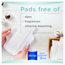 Load image into Gallery viewer, Always Pure Cotton with FlexFoam Size 2 Heavy Flow Pads with Wings, Unscented