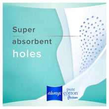 Load image into Gallery viewer, Always Pure Cotton with FlexFoam Size 2 Heavy Flow Pads with Wings, Unscented