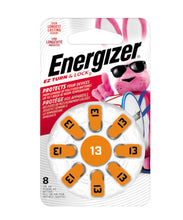 Load image into Gallery viewer, Energizer Ez Turn & Lock Size 13 Hearing Aid Battery - 8 pack, orange