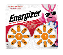 Load image into Gallery viewer, Energizer Ez Turn & Lock Size 13 Hearing Aid Battery - 16 pack, orange