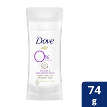 Load image into Gallery viewer, Dove 0% Aluminum Deodorant, Coconut & Pink Jasmine - 74 g