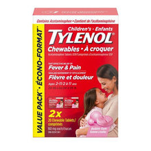 Load image into Gallery viewer, Tylenol Children's Chewables, Bubble Gum - Value Pack 2 x 20 tablets (160 mg each)