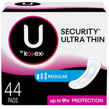 Load image into Gallery viewer, U by Kotex Security Ultra Thin Regular Pads - 44 pads