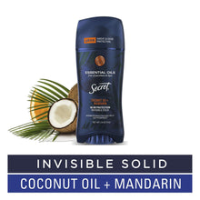 Load image into Gallery viewer, Secret Essential Oils Invisible Antiperspirant, Coconut Oil + Mandarin - 73 g