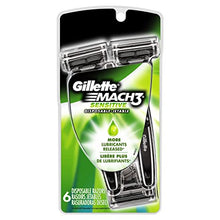 Load image into Gallery viewer, Gillette Mach3 Sensitive, Men’s Disposable Razors - 6 razors