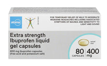 Load image into Gallery viewer, Atoma Extra Strength Ibuprofen Liquid Gel Capsules - 80 capsules x 400mg
