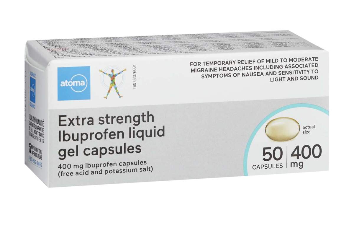 Atoma Extra Strength Ibuprofen Liquid Gel Capsules 400mg Johnstone