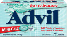 Load image into Gallery viewer, Advil Ibuprofen Mini-Gels - 70 capsules x 200 mg