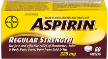 Load image into Gallery viewer, Aspirin Regular Strength - 50 tablets x 325 mg