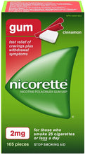 Load image into Gallery viewer, Nicorette Gum, Stop Smoking Aid, For Those Who Smoke 25 Cigarettes or Less A Day, 2mg,Cinnamon - 105 pieces