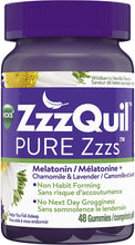 Load image into Gallery viewer, ZzzQuil Pure Zzzzs Melatonin Sleep Aid Gummies - 48 gummies