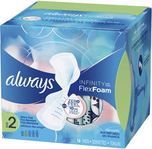 Load image into Gallery viewer, Always Infinity with FlexFoam Size 2 Heavy Flow Pads with Wings, Unscented - 16 pads