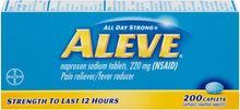 Load image into Gallery viewer, Aleve Naproxen Sodium Tablets - 200 caplets x 220 mg