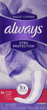 Load image into Gallery viewer, Always Daily Liners Xtra Protection, Extra Long Pads, Unscented - 34 liners