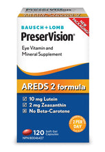 Load image into Gallery viewer, Bausch + Lomb PreserVision Eye Vitamin & Mineral Supplement - 120 soft gels