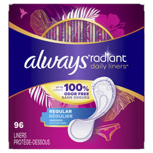 Load image into Gallery viewer, Always Radiant Daily Liners, Regular, Unscented - 96 liners