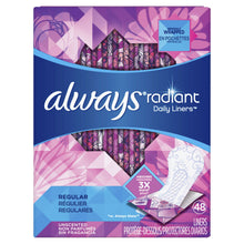Load image into Gallery viewer, Always Radiant Daily Liners, Regular, Unscented - 48 liners