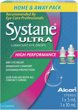 Load image into Gallery viewer, Systane Ultra Lubricant Eye Drops, High Performance - 1 x 5 ml, 1 x 10 ml