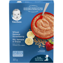 Load image into Gallery viewer, Gerber Stage 2 Baby Cereal (from 6 months) Wheat Banana Strawberry