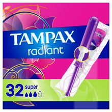 Load image into Gallery viewer, Tampax Radiant Super Absorbency Tampons, Unscented - 32 tampons