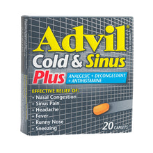 Load image into Gallery viewer, Advil Cold & Sinus Plus - 20 caplets