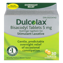 Load image into Gallery viewer, Dulcolax Bisacodyl Tablets, Stimulant Laxative - 30 tablets x 5 mg