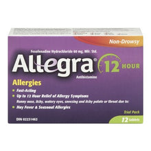 Load image into Gallery viewer, Allegra 12-Hour Non-Drowsy Allergy Relief Tablets - 12 tablets